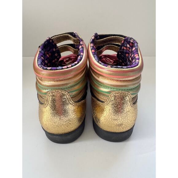 Reebok Freestyle Hi Women’s 8.5 Gold Metallic Retro High-Top Sneakers Rare - Picture 4 of 8